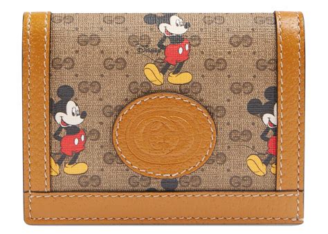 Gucci x Disney Wallet Mini GG Supreme Mickey Mouse Beige